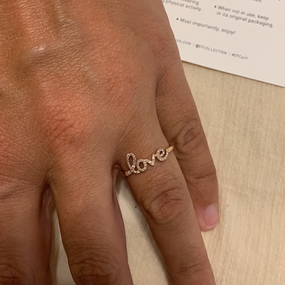 ❌SOLD❌ EF Collection rose gold LOVE ring - Picture 9 of 10